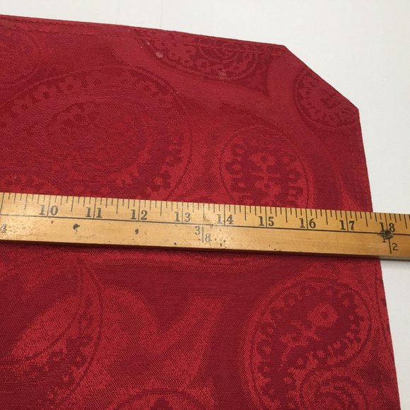 Fall Paisley Placemat Set Of 8 Red Gold Green Print Rich Colors - Picture 10 of 12